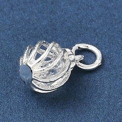 Brass Micro Pave Clear Cubic Zirconia Charms&nbsp;CU-CBABB5B-09S