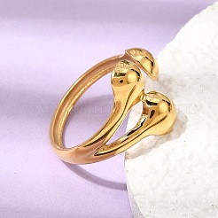 304 Stainless Steel Cuff Open Rings for Women&nbsp;RJEW-L342-12G