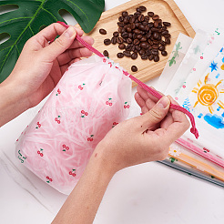 60Pcs 4 Style Plastic Frosted Drawstring Bags&nbsp;ABAG-FW0001-03