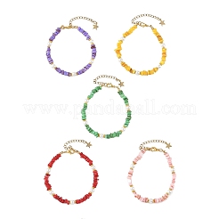 Natural Freshwater Shell Beads & Shell Pearl Beaded Bracelets&nbsp;BJEW-JB14212