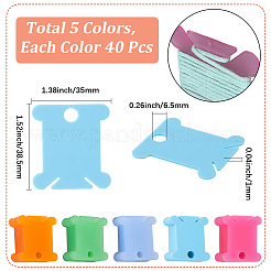 200Pcs 5 Colors PVC Plastic Thread Winding Boards&nbsp;TOOL-SC0001-82