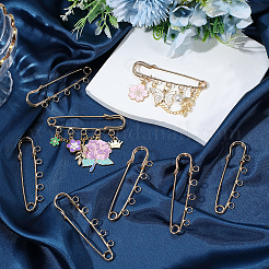 30Pcs Iron Brooch Findings&nbsp;IFIN-SC0002-10A-KCG
