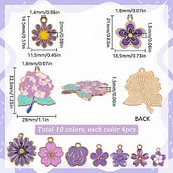 40Pcs 10 Styles Alloy Enamel Pendants&nbsp;ENAM-SC0005-31