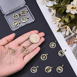 12Pcs 12 Styles Brass Micro Pave Cubic Zirconia Pendants&nbsp;KK-BM0001-01