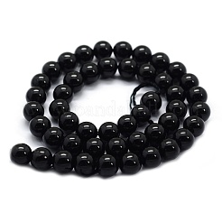 Natural Black Tourmaline Beads Strands&nbsp;G-G763-01-8mm-AB
