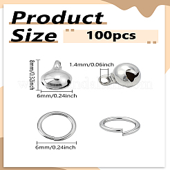 100Pcs Brass Bell Charms&nbsp;KK-LP0004-24
