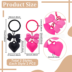 4Pcs 2 Colors Alloy Keychains&nbsp;KEYC-UN0002-29