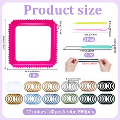 960Pcs 12 Colors Polyester Hair Accessories&nbsp;KNIT-TW0001-01B