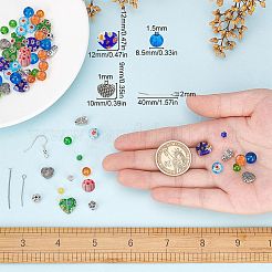 DIY Millefiori Glass Beads Earring Making Kit&nbsp;DIY-SC0018-55