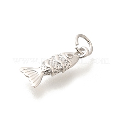 Rack Plating Natural Gemstone Fish Charms&nbsp;KK-L225-013P