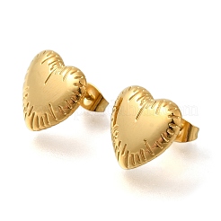 Ion Plating(IP) 304 Stainless Steel Heart Stud Earrings for Women&nbsp;EJEW-S227-59G
