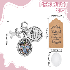4Pcs DIY Blank Alloy & Acrylic Oval Pendant Decorations&nbsp;HJEW-DR00297