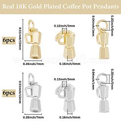 12Pcs 2 Colors Brass Pendants&nbsp;KK-BBC0018-13