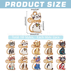 20Pcs 10 Colors Alloy Enamel Pendants&nbsp;ENAM-ME0001-22
