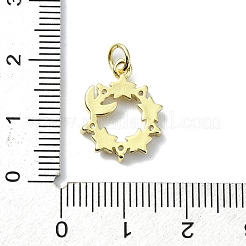 Moon Theme Brass Micro Pave Clear Cubic Zirconia Pendants&nbsp;KK-H475-57G-07