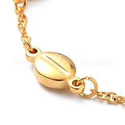 PVD Vacuum Plating 304 Stainless Steel Oval Link Chains Bracelet for Women&nbsp;BJEW-E108-13G