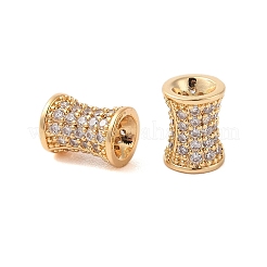 Brass Micro Pave Clear Cubic Zirconia Beads&nbsp;KK-B100-021G