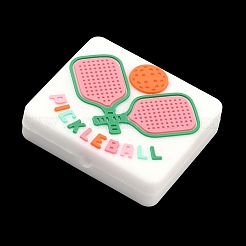 Pickleball Theme Silicone Focal Beads&nbsp;SIL-A012-03C