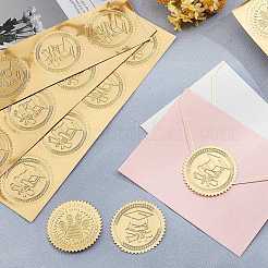 Plastic Self Adhesive Gold Foil Embossed Stickers&nbsp;DIY-WH0211-121
