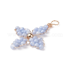 2Pcs 2 Colors Dyed Natural Freshwater Shell Beaded Pendants&nbsp;PALLOY-JF01910