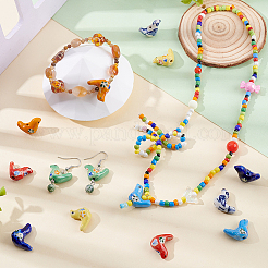 14Pcs 7 Colors Handmade Porcelain Beads&nbsp;PORC-PH0001-46