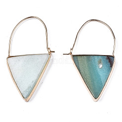Natural Amazonite Triangle Dangle Hoop Earrings&nbsp;G-S359-363G