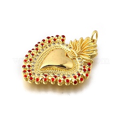 Brass Micro Pave Clear Cubic Zirconia Pendants&nbsp;KK-F899-15G