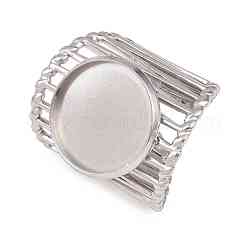 304 Stainless Steel Cuff Rings Ring Components&nbsp;SA-CBA098D-01P-E