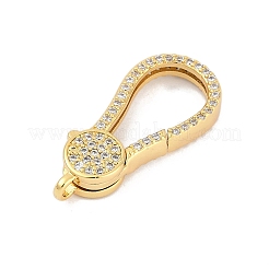 Brass Micro Pave Cubic Zirconia Lobster Claw Clasps&nbsp;KK-M311-28G-02