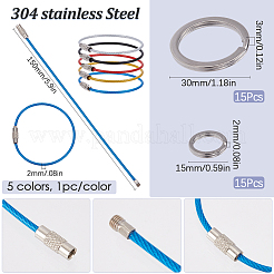 Stainless Steel Wire Keychain Clasps&nbsp;STAS-SC0009-43