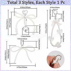3Pcs 3 Styles Alloy with Plastic and  Polyester Pendant Decorations&nbsp;HJEW-BBC0001-07
