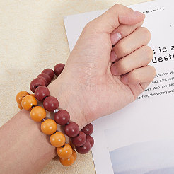 160Pcs 4 Colors Spray Painted Wood European Beads&nbsp;WOOD-GL0001-20