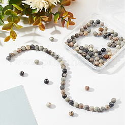 2 Strands Round Natural Polychrome Jasper/Picasso Stone/Picasso Jasper Beads Strands&nbsp;G-OC0002-72