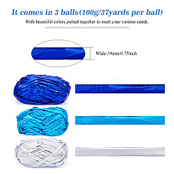 3Pcs 3 Colors Sparkle Polyester Ribbon&nbsp;OCOR-MB0001-01G