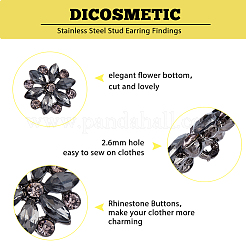 8Pcs 1-Hole Alloy Rhinestone Shank Buttons&nbsp;BUTT-FH0001-002
