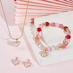 4Pcs Brass Cubic Zirconia Charms&nbsp;ZIRC-BBC0002-43