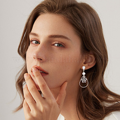 20Pcs 2 Colors Brass Cubic Zirconia Stud Earring Findings&nbsp;KK-BBC0018-56