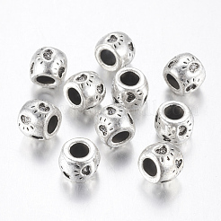 Tibetan Style Alloy European Large Hole Beads&nbsp;TIBEB-7852-AS-RS