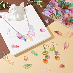 120Pcs 2 Styles Autumn Theme Two-Tone Transparent Glass Charms&nbsp;EGLA-TA0013-49