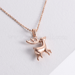 Vintage Style Stainless Steel Deer Pendant Necklaces for Women&nbsp;WK4477