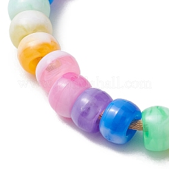 7-Color Rondelle Acrylic Braided Beaded Bracelets&nbsp;BJEW-JB10223-02