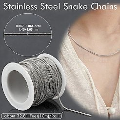 1Roll Stainless Steel Snake Chains&nbsp;STAS-BBC0006-87B