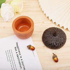 Resin Acorn Shape Storage Jar Sculpture&nbsp;DJEW-WH0001-37