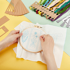 Flower Pattern DIY Embroidery Starter Kits&nbsp;DIY-WH0569-46