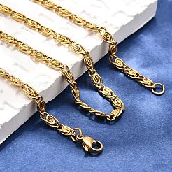 304 Stainless Steel Lumachina Chain Necklaces&nbsp;X-NJEW-P226-08G-01