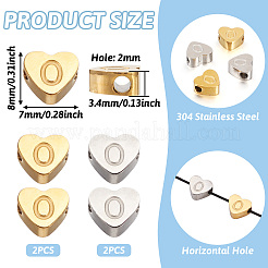 4Pcs 2 Colors 304 Stainless Steel Beads&nbsp;STAS-TA0002-75