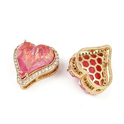 Brass Micro Clear Cubic Zirconia Pendants&nbsp;KK-L240-04G