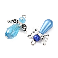 30Pcs 2 Style ABS Plastic & Acrylic Imitation Pearl Angel Pendants&nbsp;FIND-SC0002-25