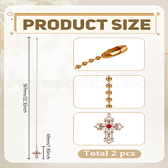 2Pcs Cross Alloy Charms Ceiling Fan Pull Chain Extenders&nbsp;HJEW-LP00080