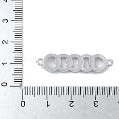 Rack Plating Brass Micro Pave Clear Cubic Zirconia 5 Rings Connector Charms&nbsp;KK-A234-080P